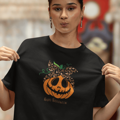 ButFirstSkin Happy Halloween Pumpkin T-Shirt Black / S