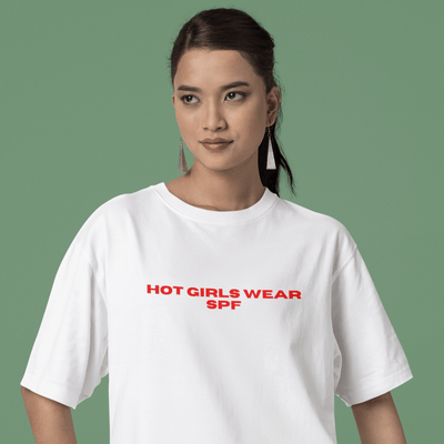 ButFirstSkin Hot Girls Wear SPF T-Shirt White / XS