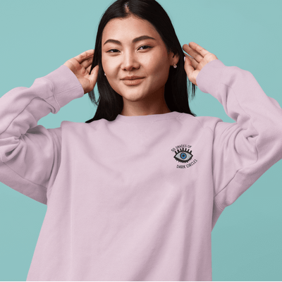 50 Shades Of Dark Circles Embroidered Sweatshirt Pink / S | ButFirstSkin