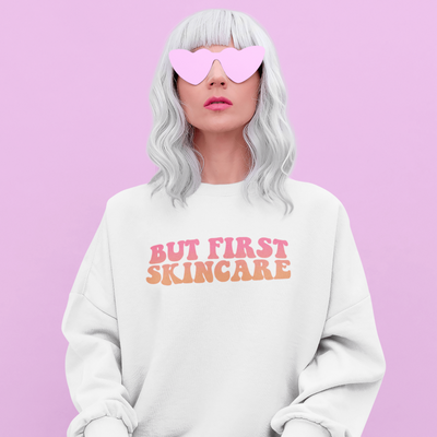 But First Skincare Sweatshirt White / S | ButFirstSkin