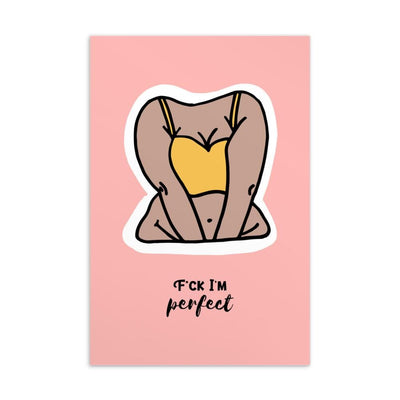 F*ck I'm Perfect Postcard Postcard | ButFirstSkin