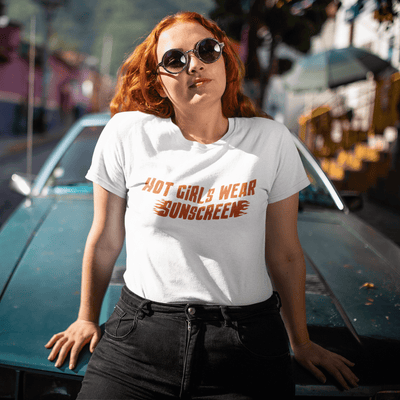 Hot Girls Wear Sunscreen T-Shirt White / S | ButFirstSkin