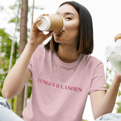 Lunges & Lashes T-Shirt Pink / S | ButFirstSkin