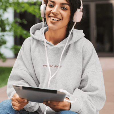 On The Glow Embroidered Hoodie Light Grey / S | ButFirstSkin