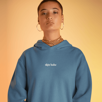 Skin Babe Embroidered Hoodie Deep Blue / S | ButFirstSkin