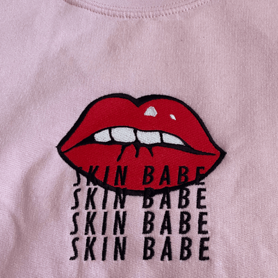 Skin Babe Embroidered Sweatshirt Light Pink / S | ButFirstSkin