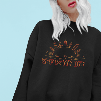 SPF is my BFF Sweatshirt Black / S | ButFirstSkin