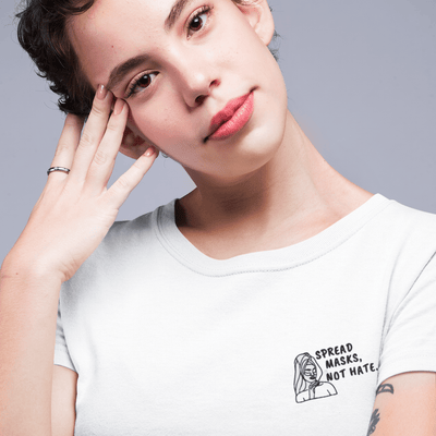 Spread Masks Not Hate Embroidered T-Shirt S | ButFirstSkin