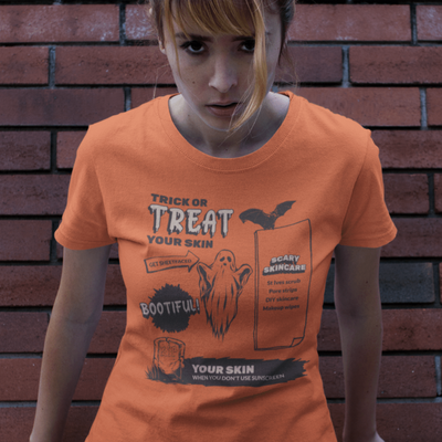 ButFirstSkin Trick Or Treat Your Skin HALLOWEEN T-Shirt