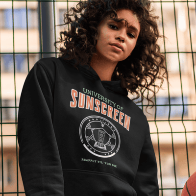 University of Sunscreen Hoodie Black / S | ButFirstSkin