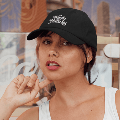 Wash Your Hands Embroidered Cap Black | ButFirstSkin